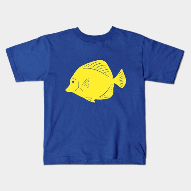 Yellow Tang Kids T-Shirt by bridge